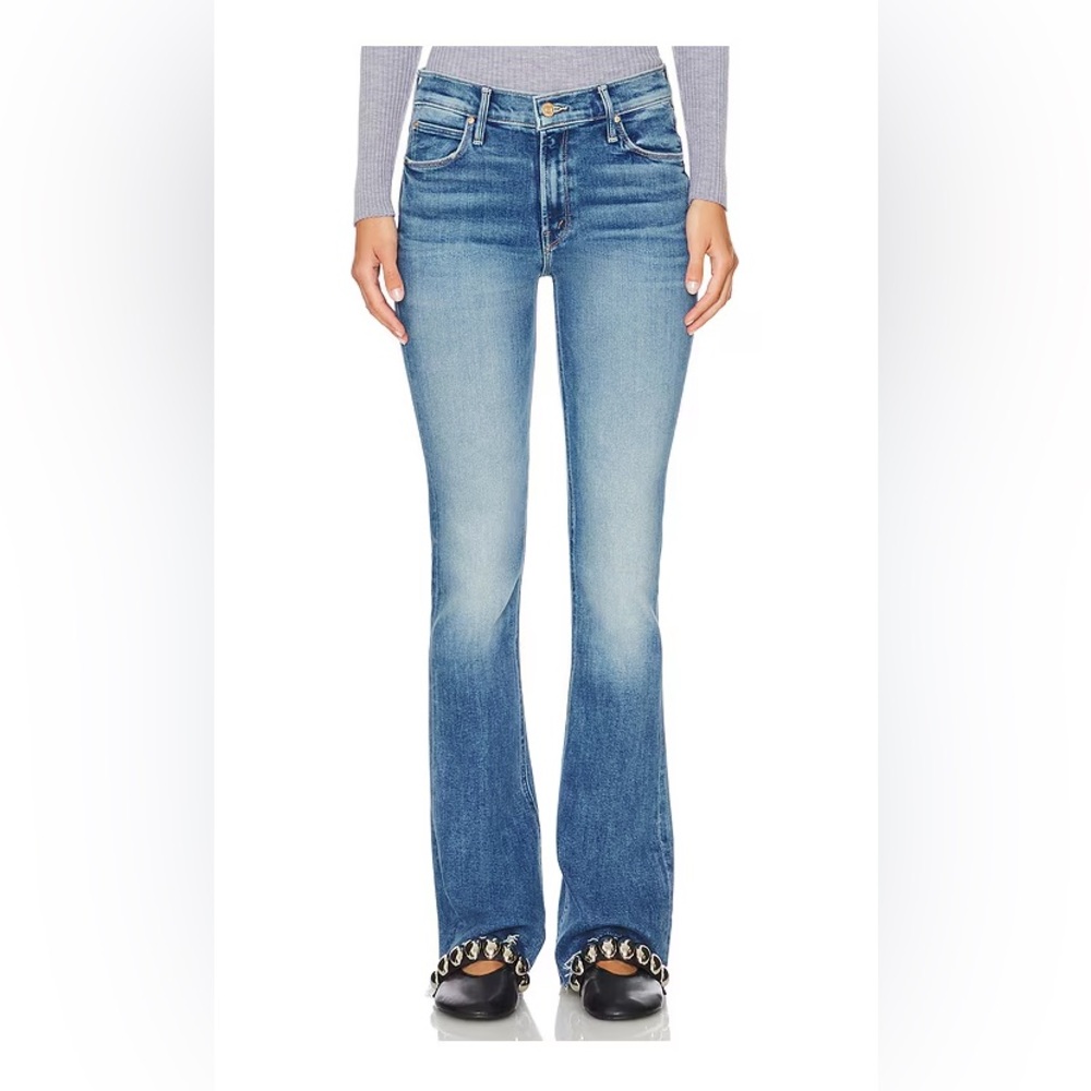 MOTHER Runaway Fray Mid Rise Bootcut jeans|Color: Monkey in the Middle|Size:31